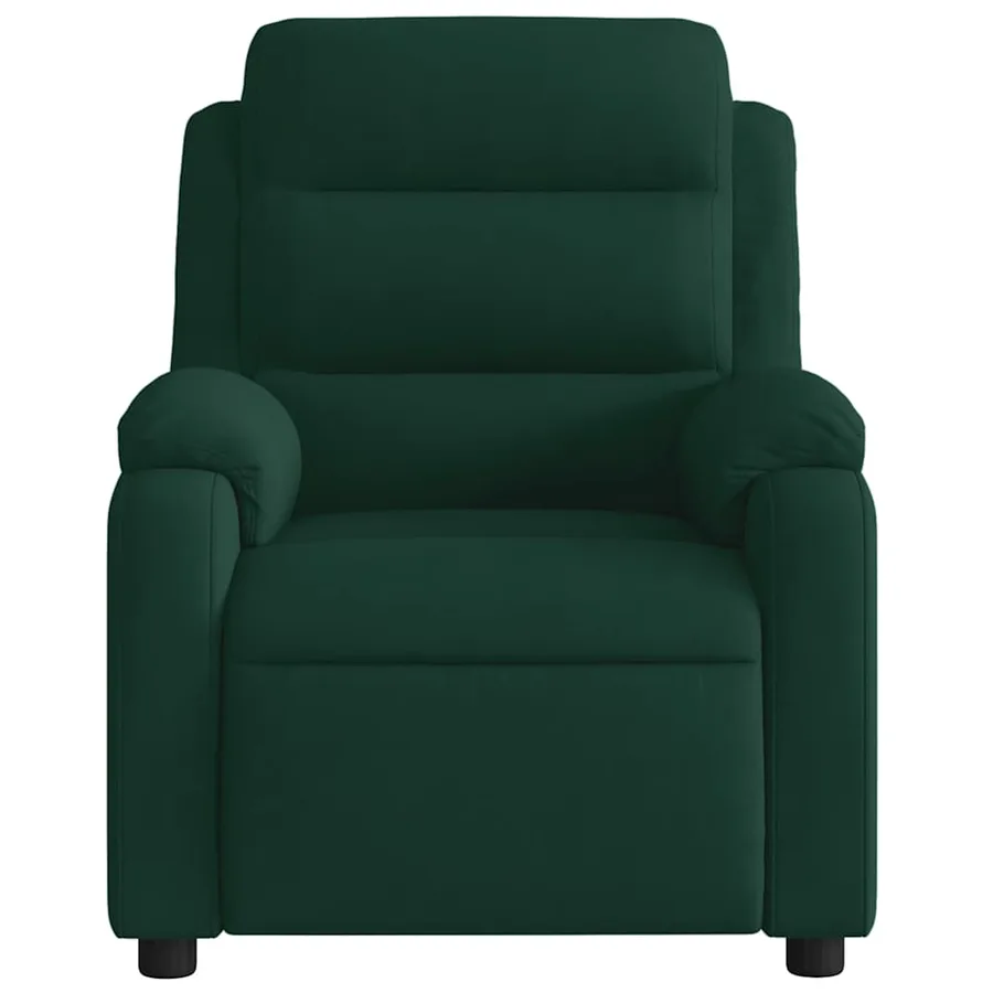Fauteuil inclinable de massage électrique vert foncé velours - 9
