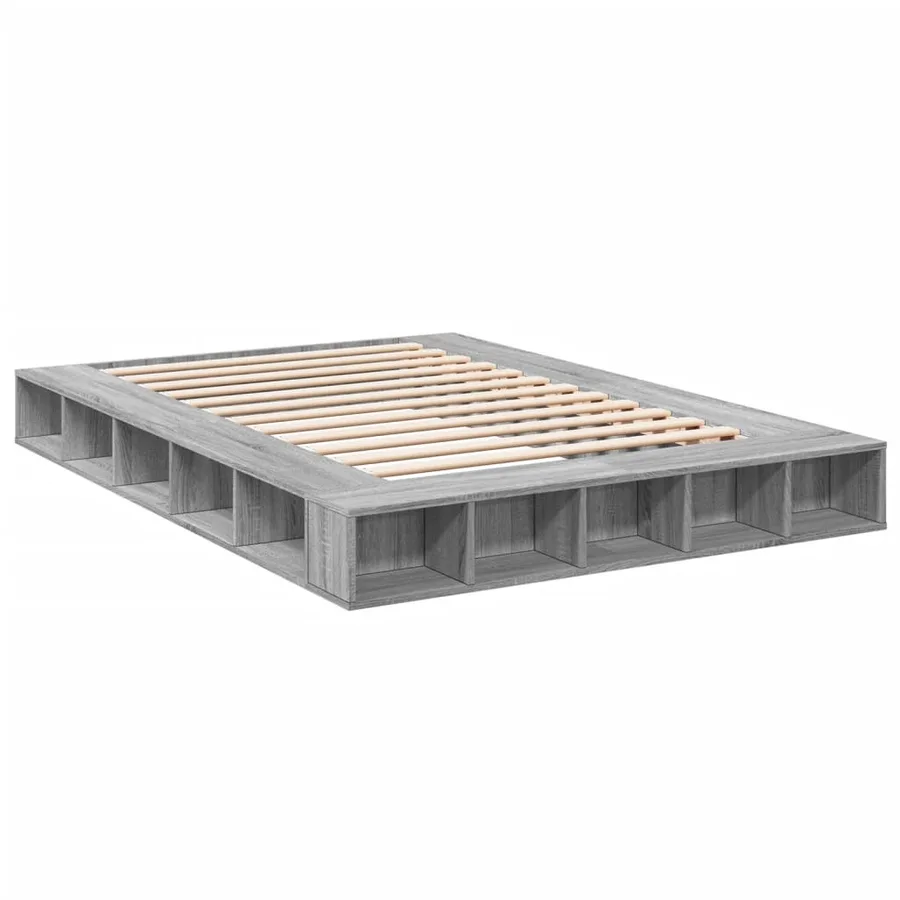 Cadre de lit sans matelas sonoma gris 150x200 cm - 3