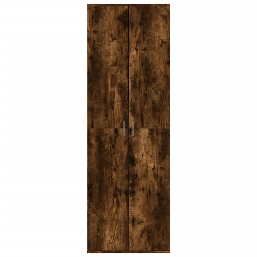 Buffet haut chêne fumé 60x35x180 cm bois d'ingénierie - 3