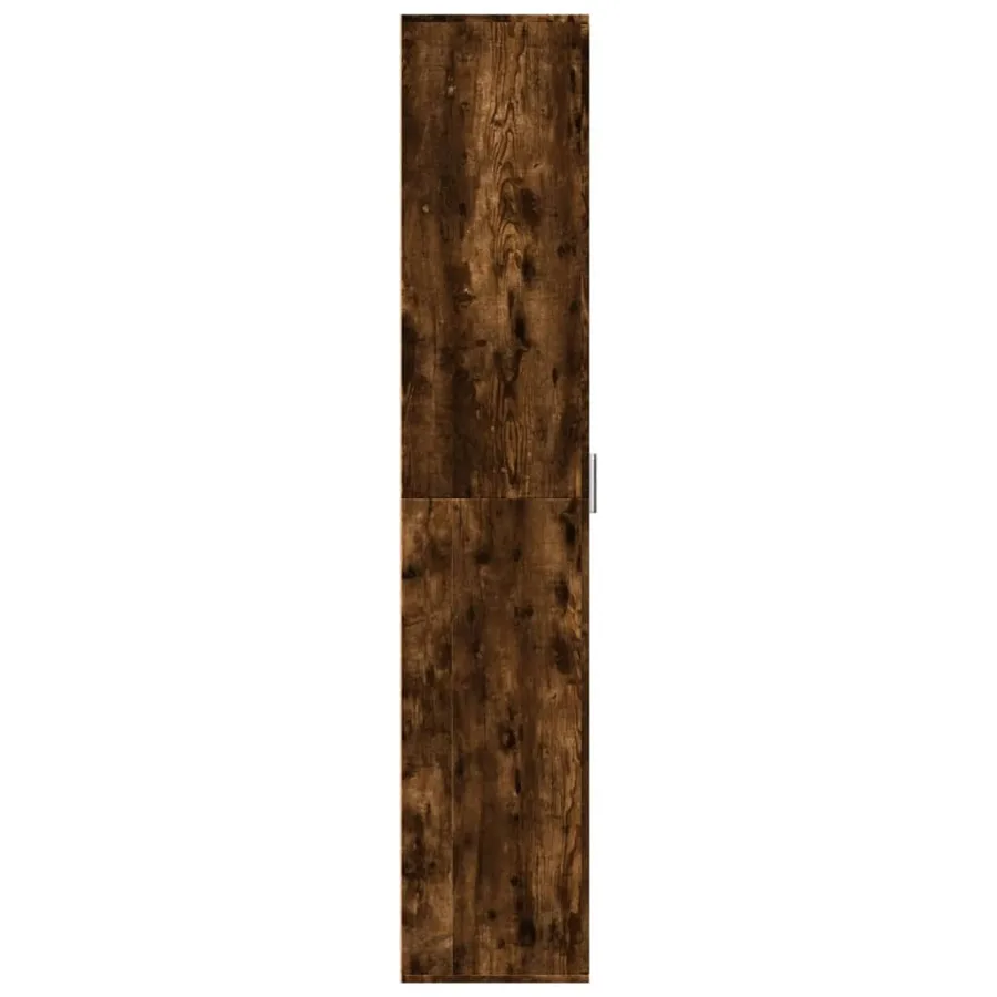 Buffet haut chêne fumé 60x35x180 cm bois d'ingénierie - 4