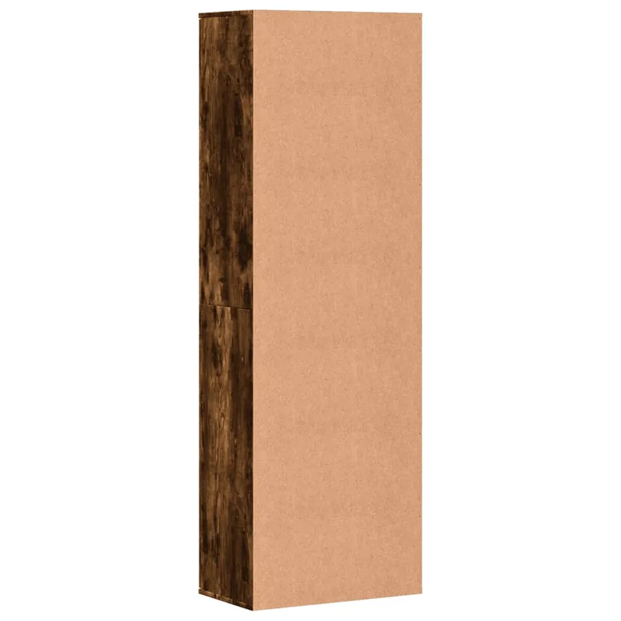 Buffet haut chêne fumé 60x35x180 cm bois d'ingénierie - 5