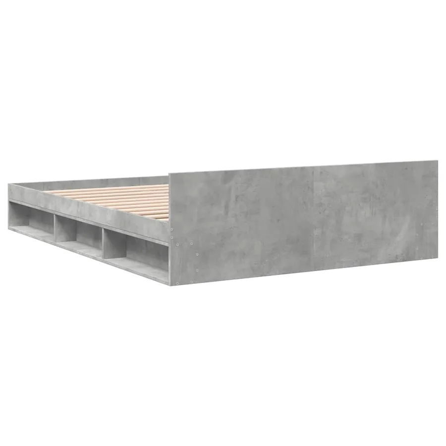 Cadre de lit avec tiroirs sans matelas gris béton 160x200 cm - 6