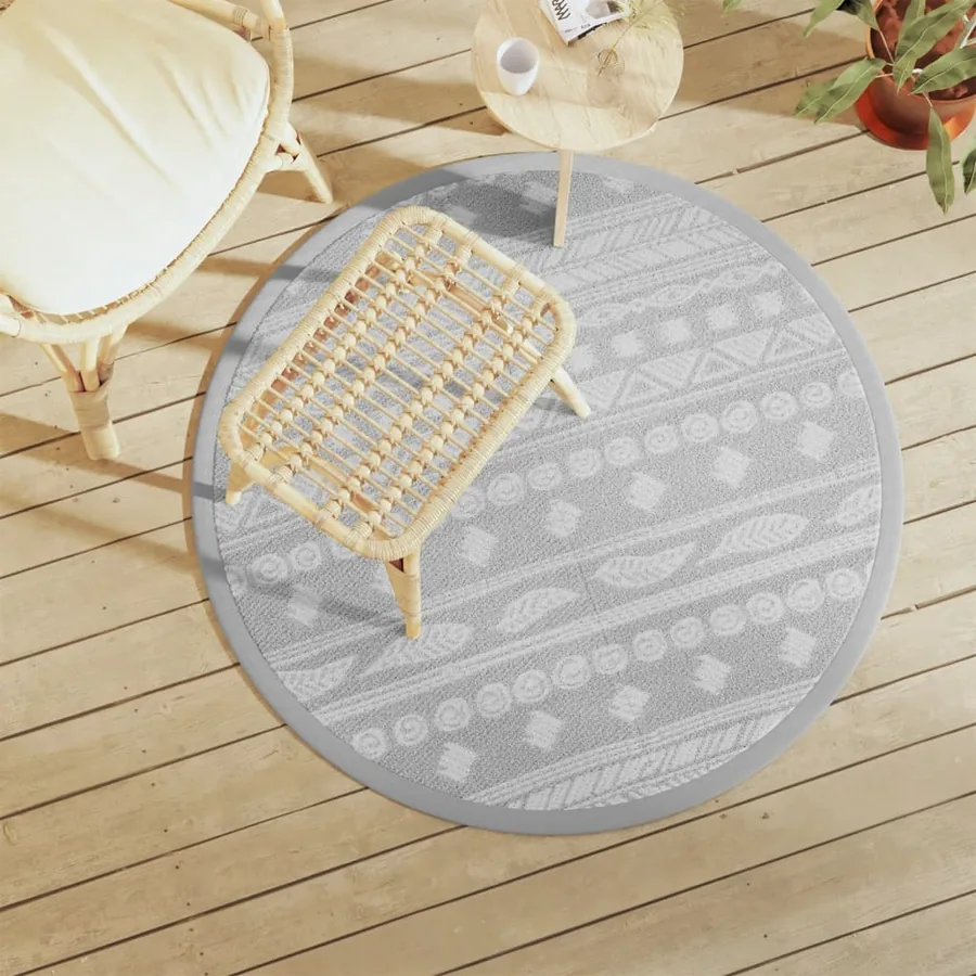 Tapis d'extérieur ARAKIL gris Ø120 cm PP