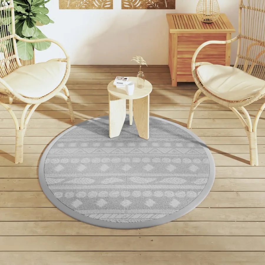 Tapis d'extérieur ARAKIL gris Ø120 cm PP - 3
