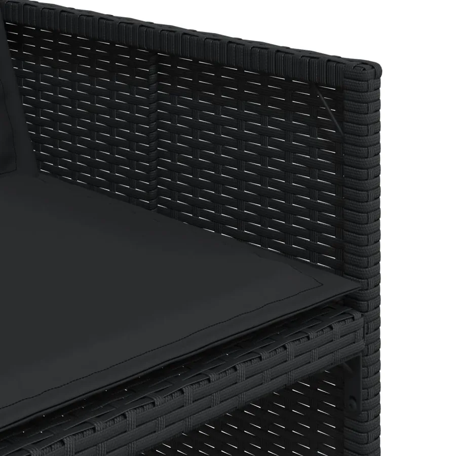 Ensemble à manger de jardin 11 pcs coussins noir résine tressée - 8