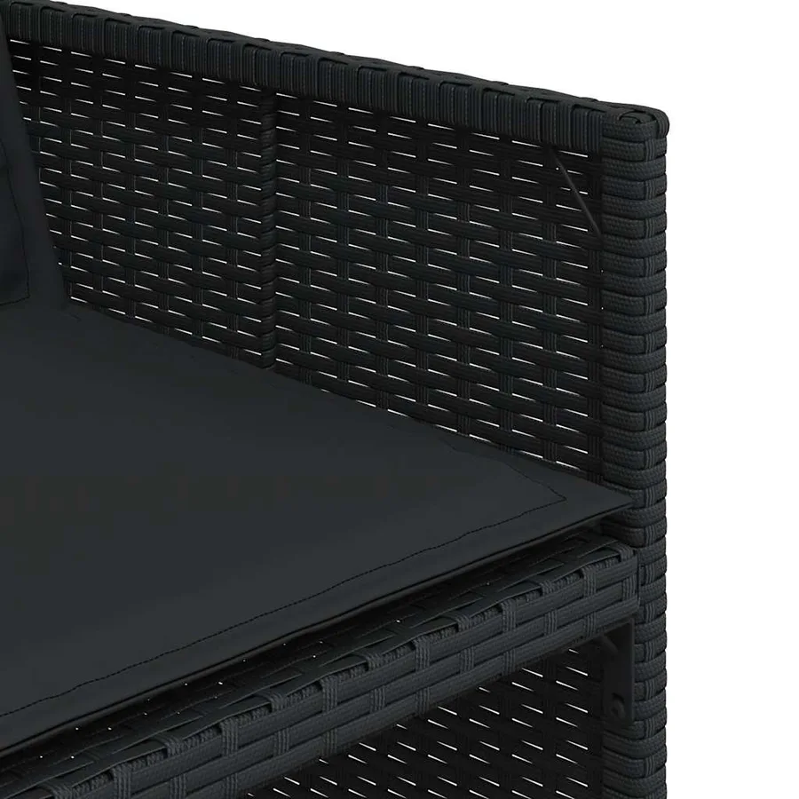 Ensemble à manger de jardin 13 pcs coussins noir résine tressée - 7