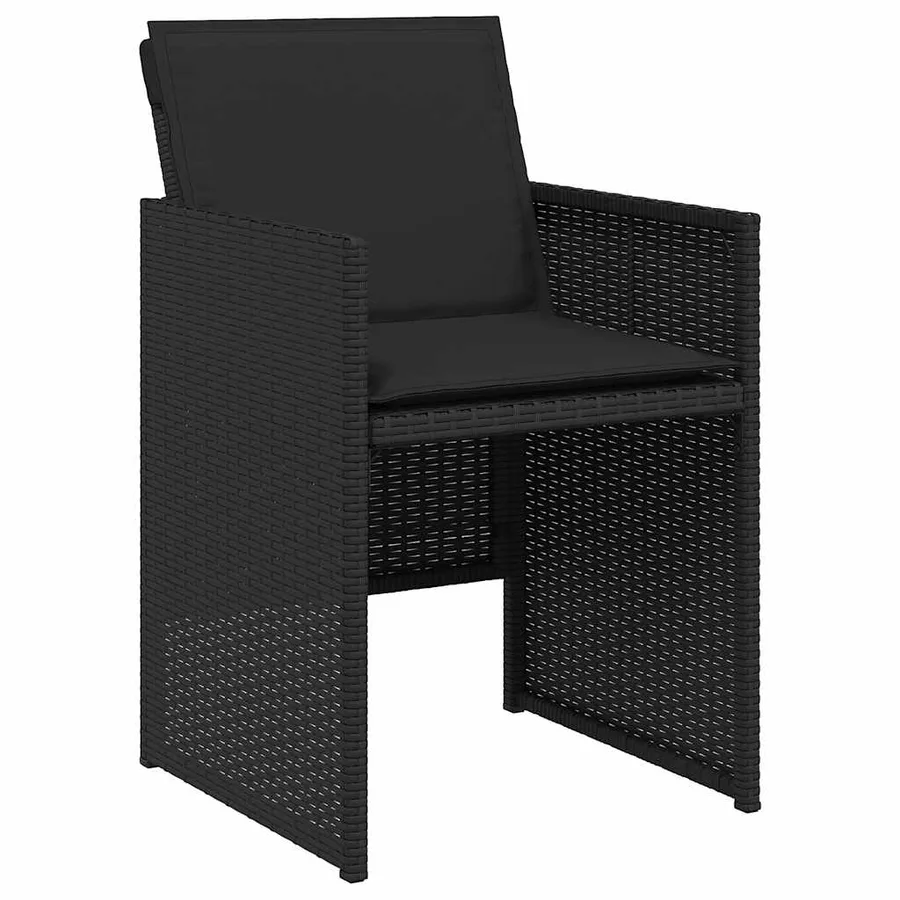 Ensemble à manger de jardin 11 pcs coussins noir résine tressée - 4