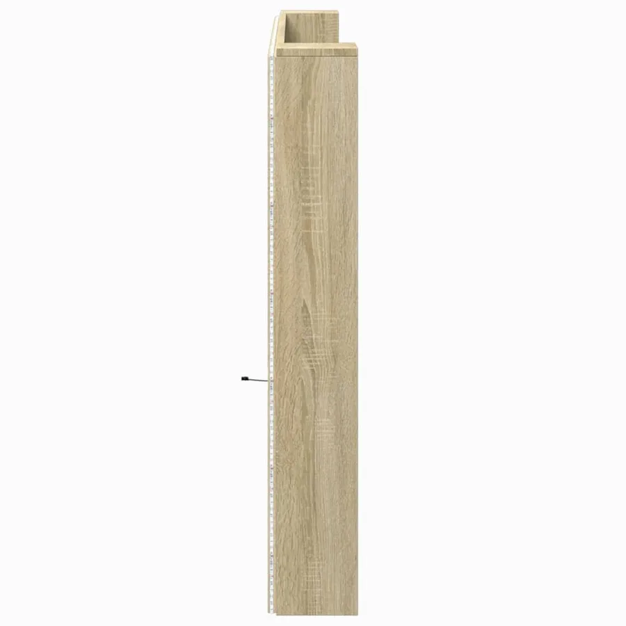 Armoire tête de lit avec LED chêne sonoma 220x16,5x103,5 cm - 7