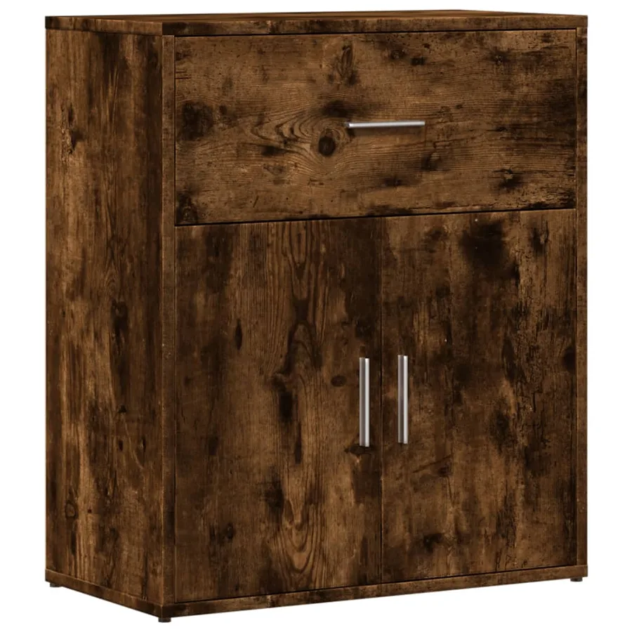 Buffet chêne fumé 60x31x70 cm bois d'ingénierie - 2