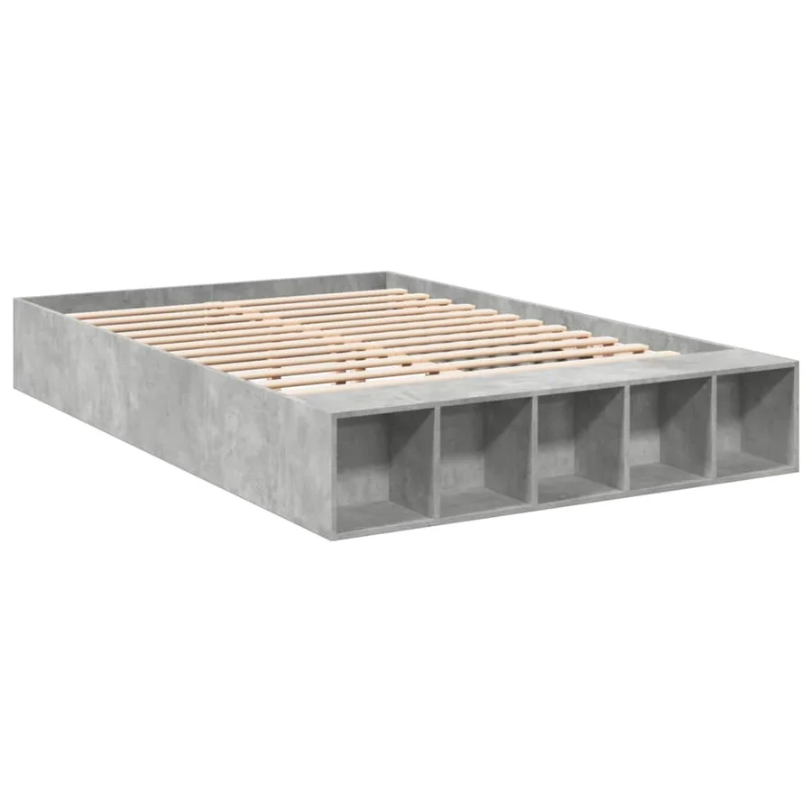 Cadre de lit sans matelas gris béton 160x200 cm - 3