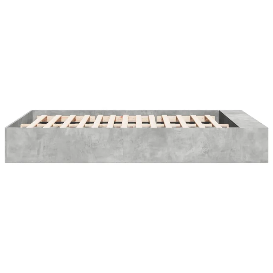 Cadre de lit sans matelas gris béton 160x200 cm - 5