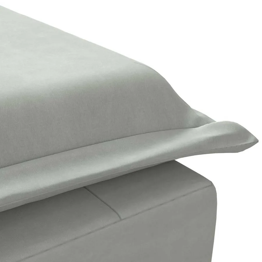 Chaise longue de massage avec traversin gris clair velours - 8