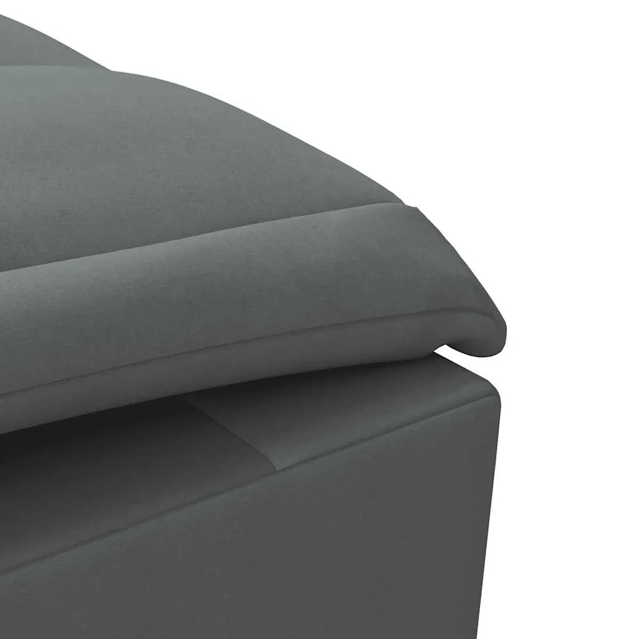 Chaise longue de massage avec traversin gris foncé tissu - 8