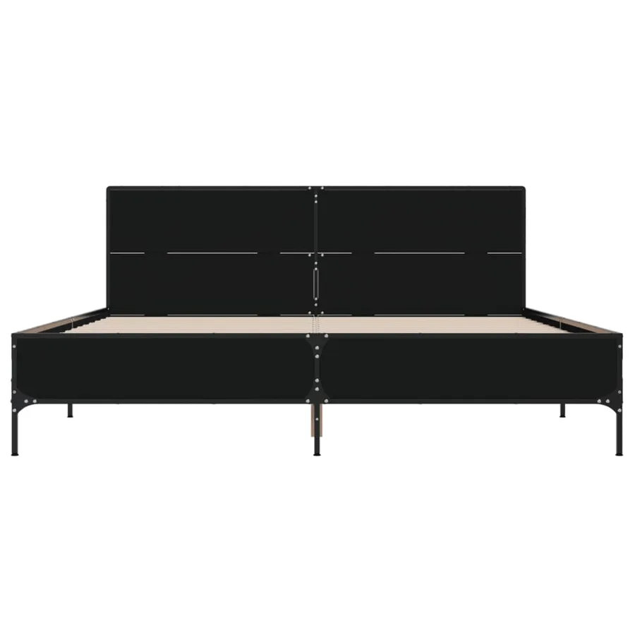 Cadre de lit sans matelas noir 120x200 cm - 4