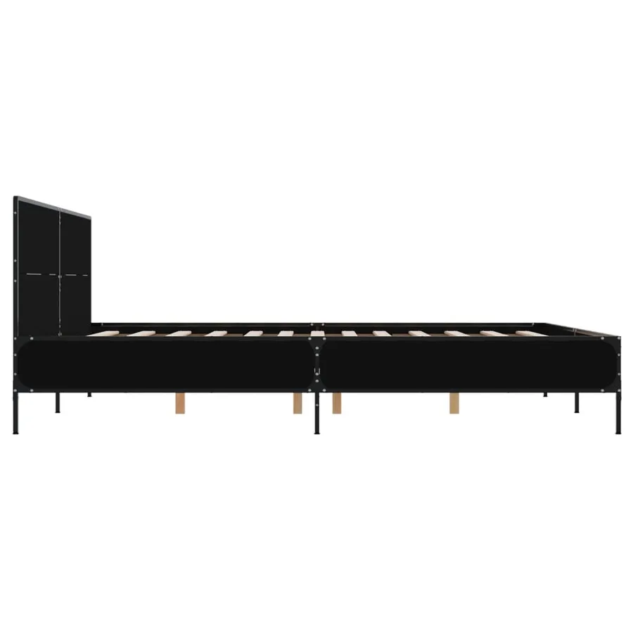 Cadre de lit sans matelas noir 120x200 cm - 5