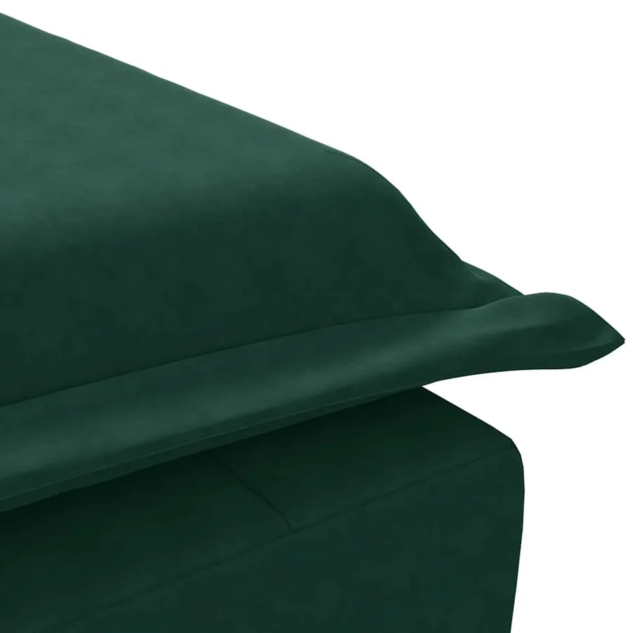 Chaise longue de massage avec traversin vert foncé velours - 8