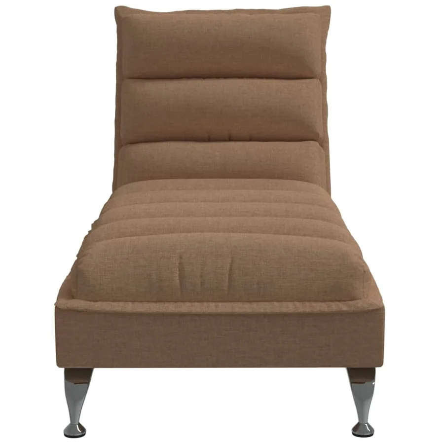 Chaise longue avec coussins marron tissu - 4