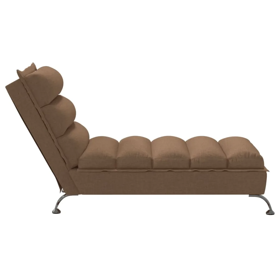 Chaise longue avec coussins marron tissu - 5