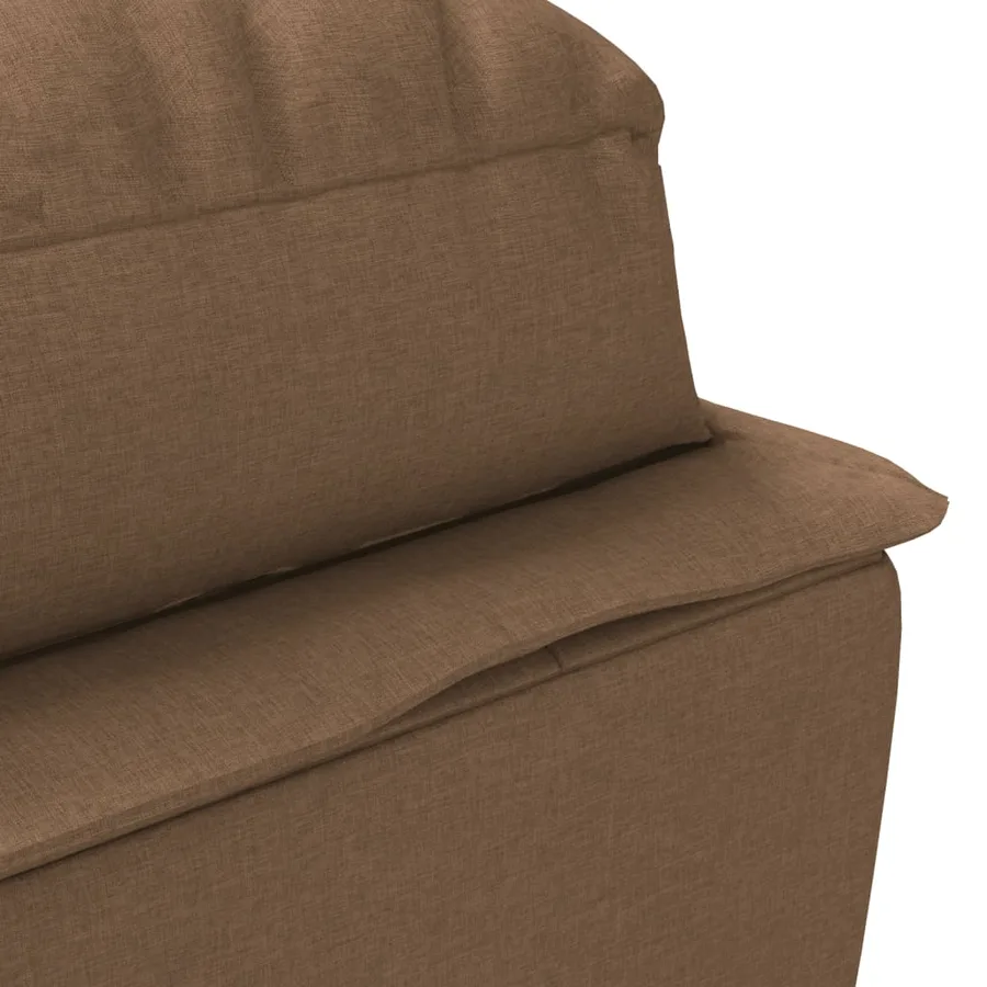Chaise longue avec coussins marron tissu - 7