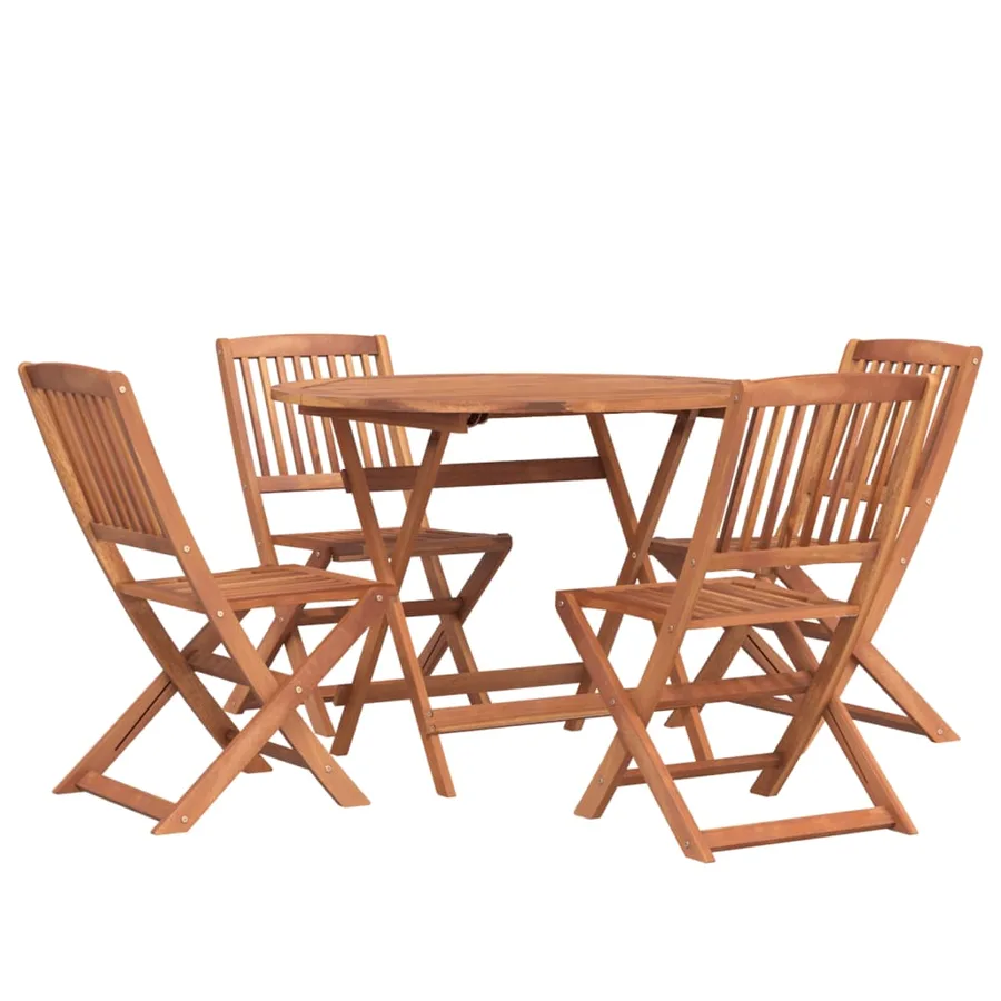 Ensemble à manger de jardin 5 pcs Bois d'acacia solide - 3