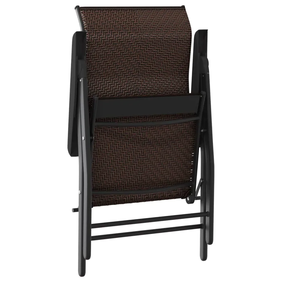 Chaises pliables de jardin lot de 4 marron résine tressée - 6