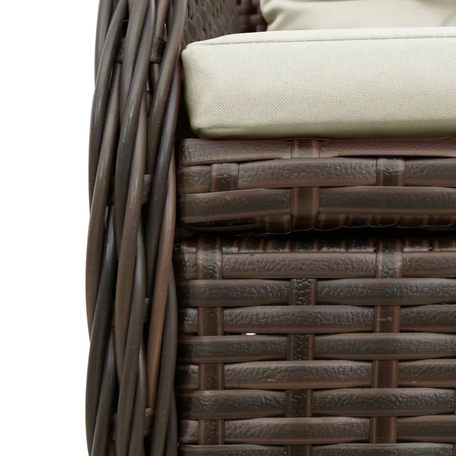 Ensemble à manger de jardin et coussins 7 pcs marron rotin - 6