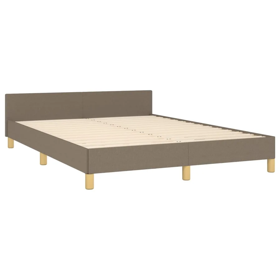 Cadre de lit sans matelas taupe 140x200 cm tissu - 5