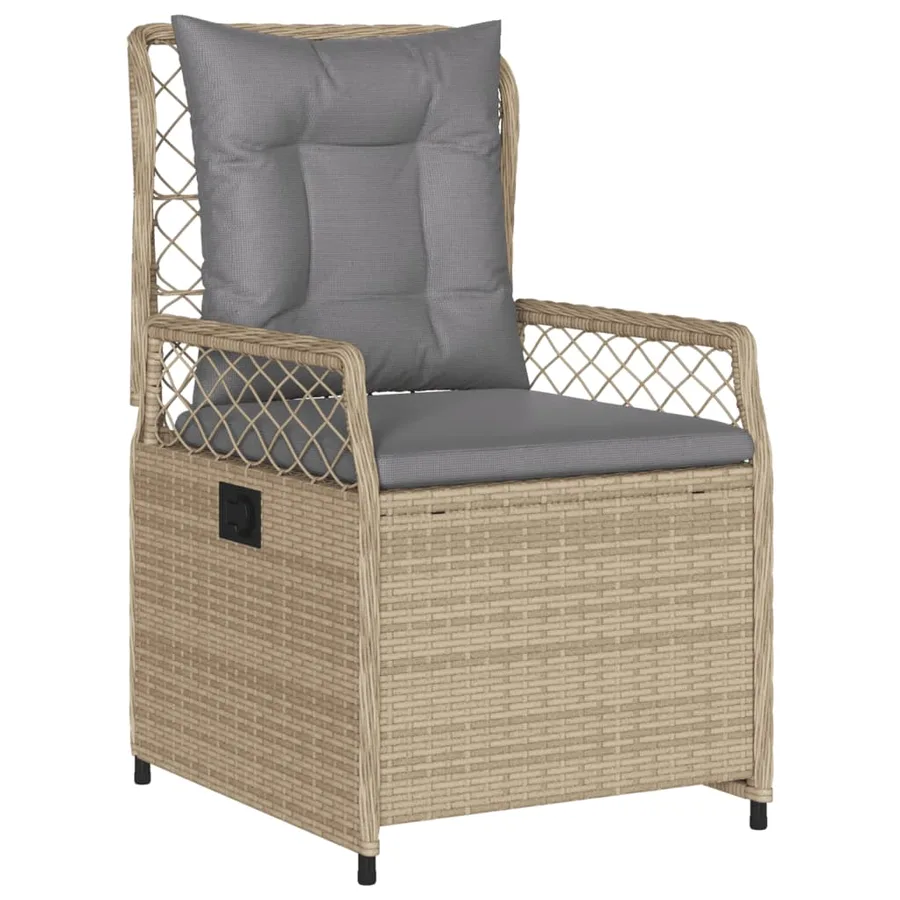 Ensemble à manger de jardin et coussins 9 pcs beige Poly rotin - 3