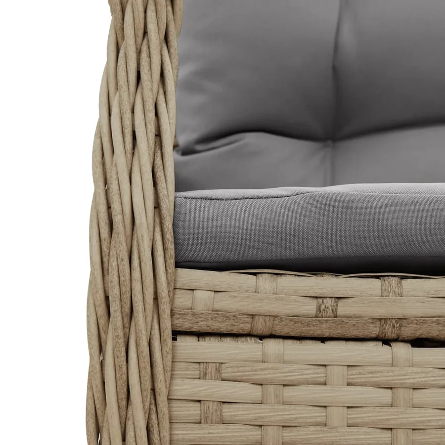 Ensemble à manger de jardin et coussins 3 pcs Beige poly rotin - 7