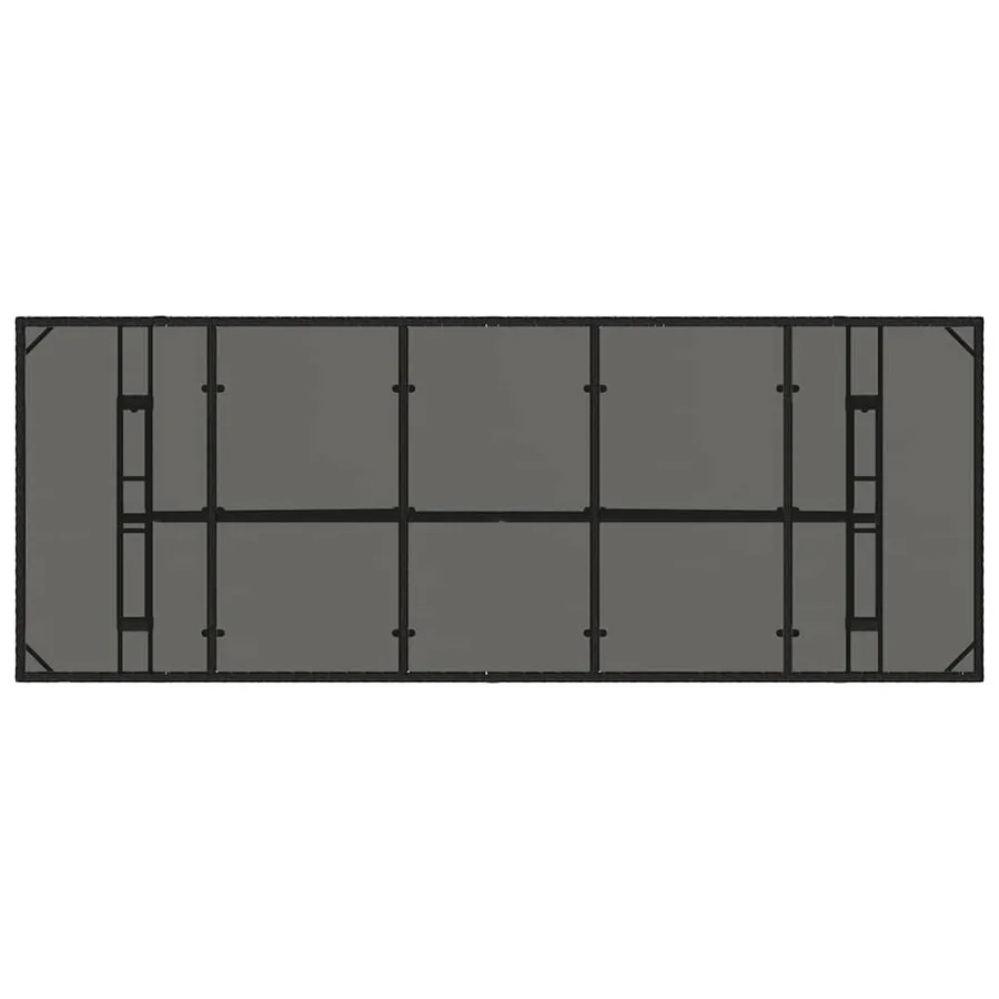 Table de jardin dessus en verre noir 240x90x75cm résine tressée - 7