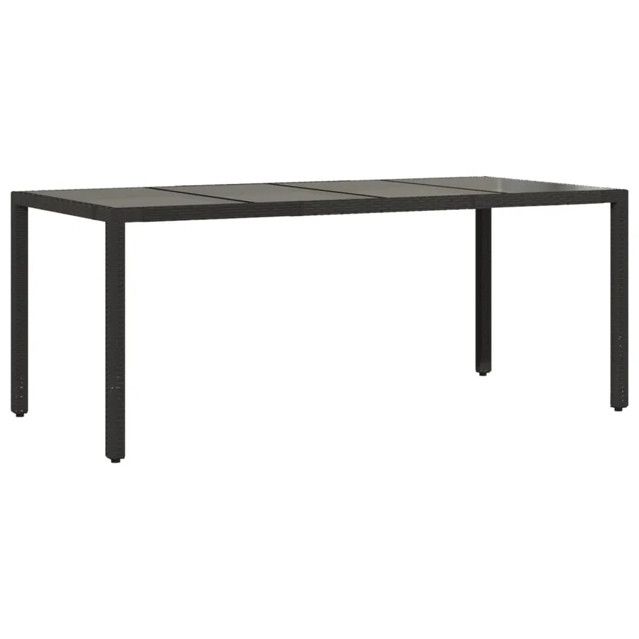 Ensemble à manger de jardin coussins 7pcs Noir Résine tressée - 4
