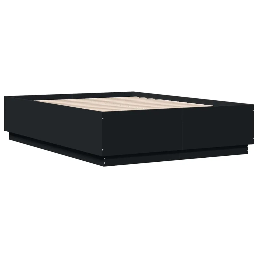 Cadre de lit sans matelas noir 120x190 cm - 3
