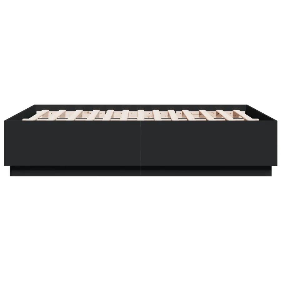 Cadre de lit sans matelas noir 120x190 cm - 5