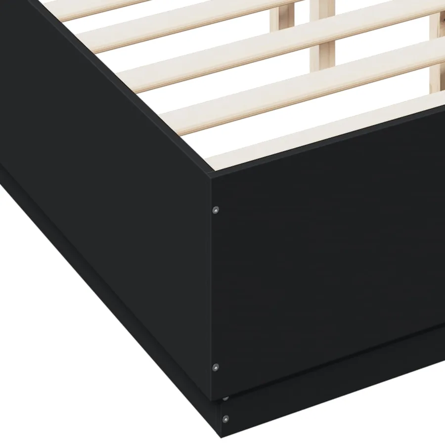 Cadre de lit sans matelas noir 120x190 cm - 7