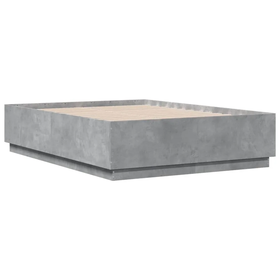 Cadre de lit sans matelas gris béton 120x190 cm - 3