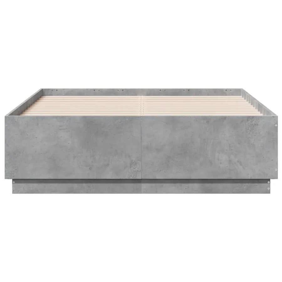 Cadre de lit sans matelas gris béton 120x190 cm - 4
