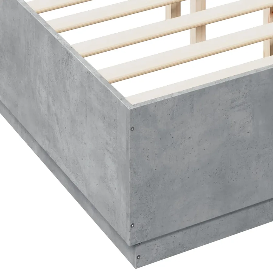 Cadre de lit sans matelas gris béton 120x190 cm - 7