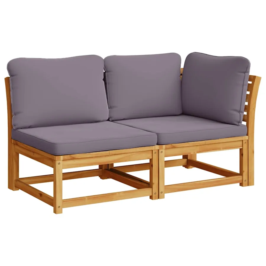 Salon de jardin 4 pcs avec coussins Bois d'acacia solide - 4