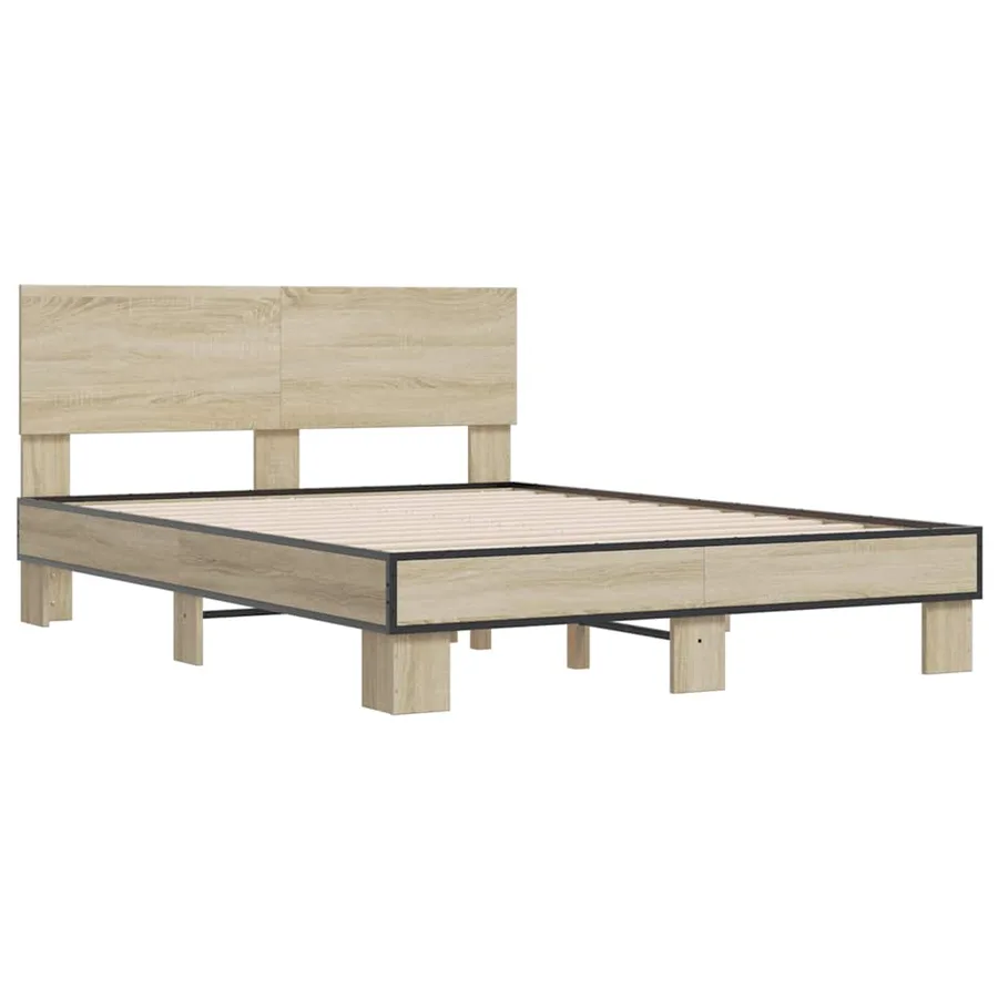 Cadre de lit sans matelas chêne sonoma 140x190 cm - 3