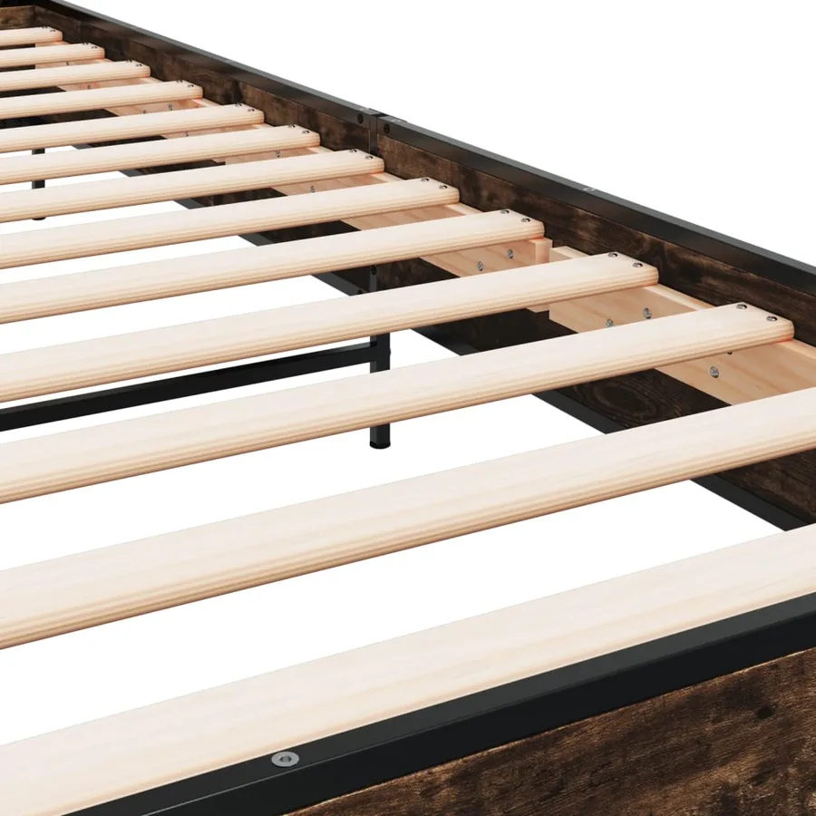 Cadre de lit sans matelas chêne fumé 90x200 cm - 7