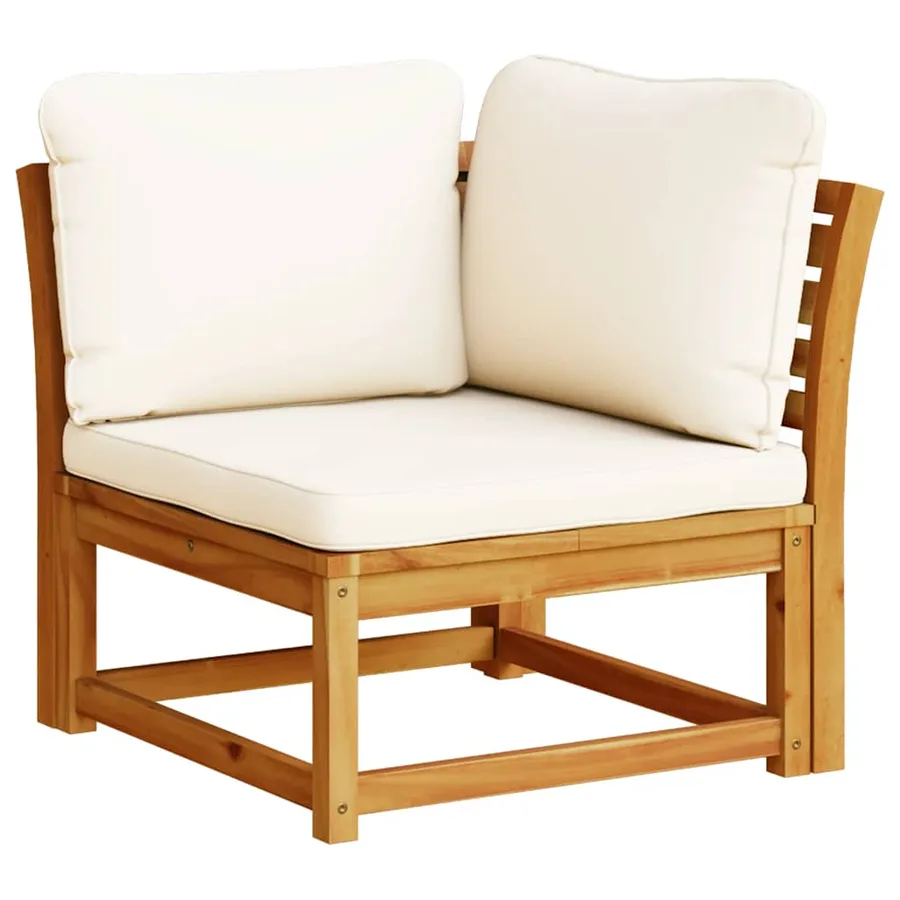 Salon de jardin 4 pcs avec coussins Bois d'acacia solide - 4