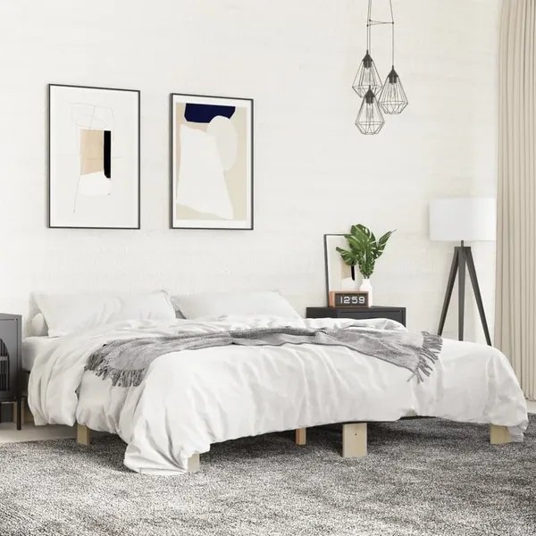 Cadre de lit sans matelas chêne sonoma 200x200 cm