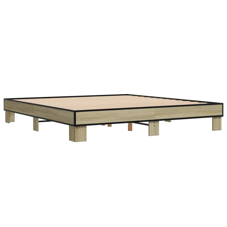 Cadre de lit sans matelas chêne sonoma 200x200 cm - 6