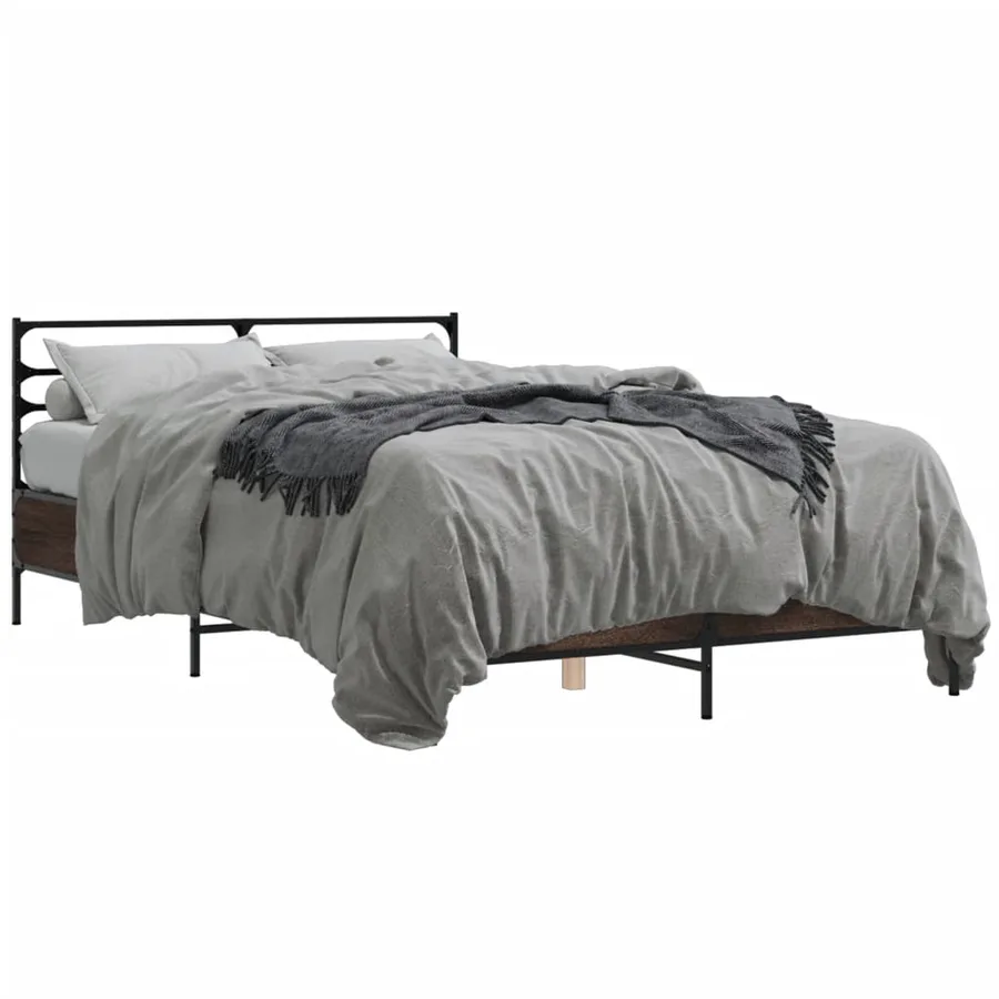 Cadre de lit sans matelas chêne marron 120x190 cm - 2
