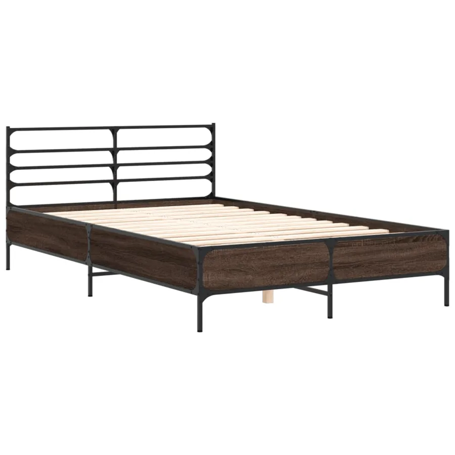 Cadre de lit sans matelas chêne marron 120x190 cm - 3