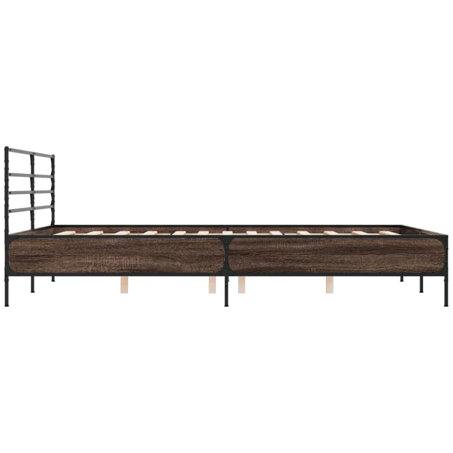 Cadre de lit sans matelas chêne marron 120x190 cm - 5