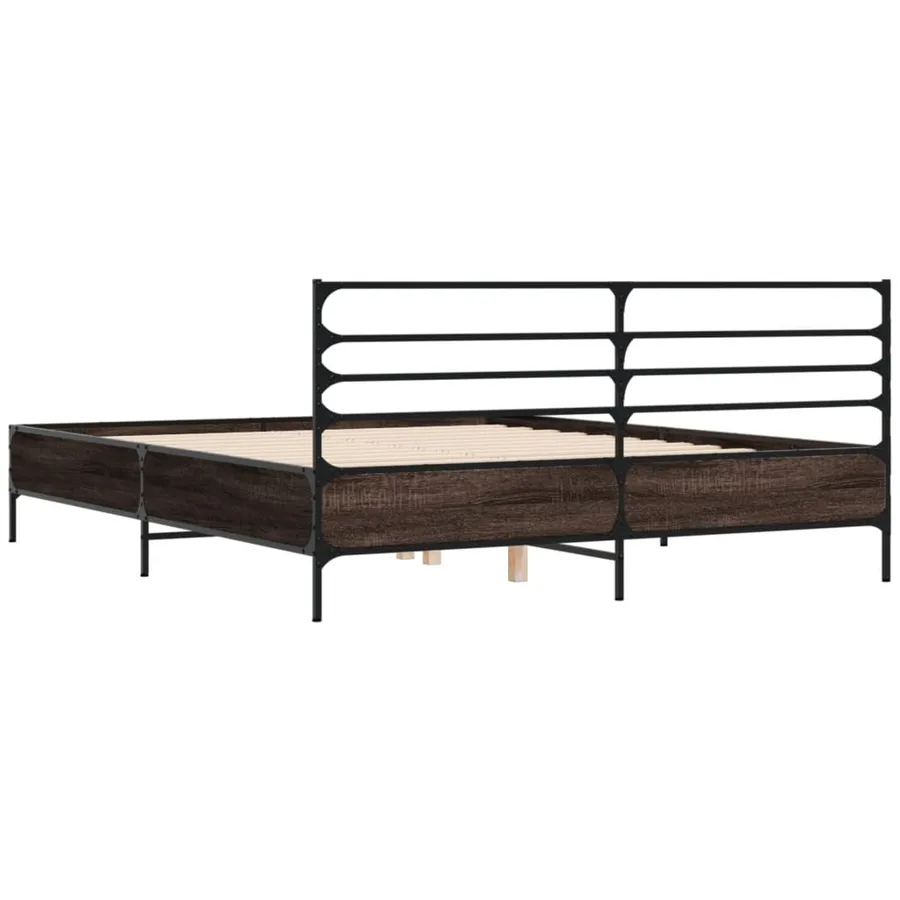 Cadre de lit sans matelas chêne marron 120x190 cm - 6