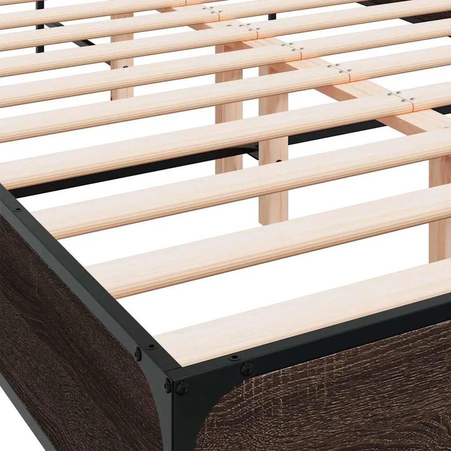 Cadre de lit sans matelas chêne marron 120x190 cm - 7