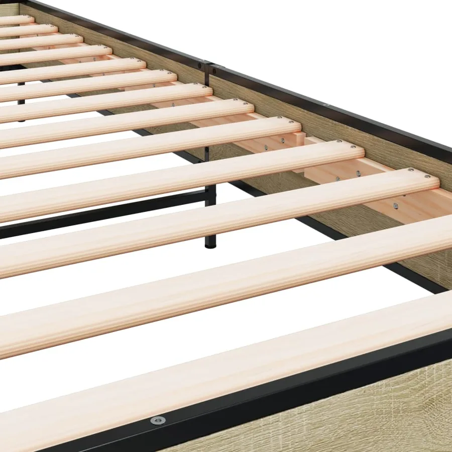 Cadre de lit sans matelas chêne sonoma 75x190 cm - 7