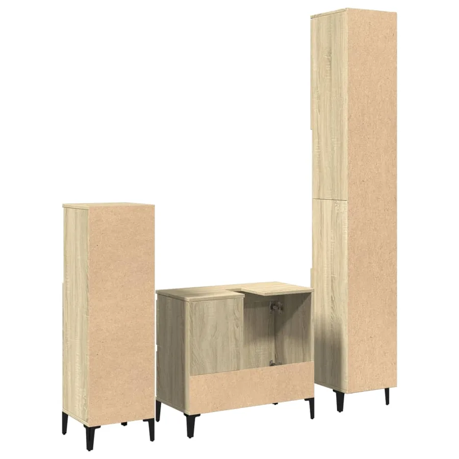 Ensemble de meubles de salle de bain 3 pcs chêne sonoma - 6